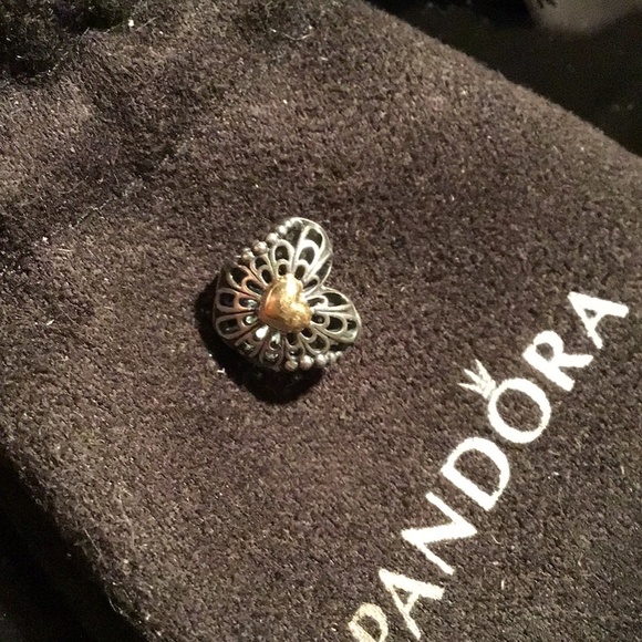 Pandora retired two tone heart charm Limited Editions - Picture 3 of 3
